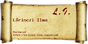 Lőrinczi Ilma névjegykártya